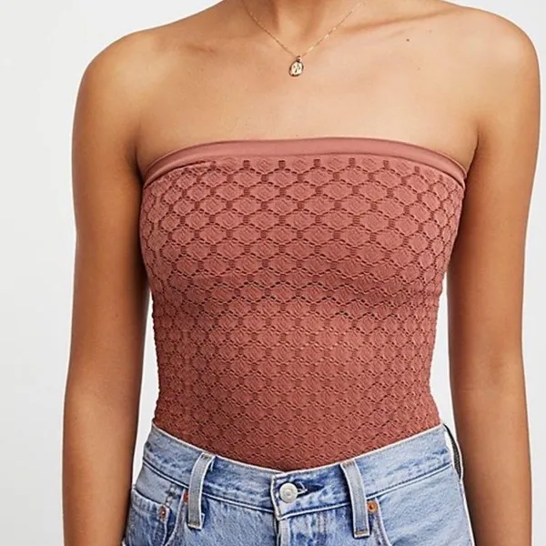 NWOT Free People Intimately Brown Beige Honey Textured Top Sleeveless M L Boho - Image 4