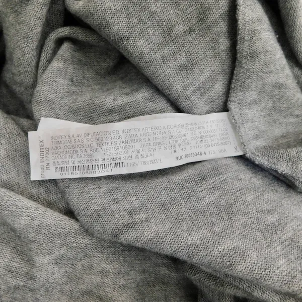 ZARA Heathered Gray Cinched Sweater V Neck Pullover Cinchable Cinched Top Large - Image 13