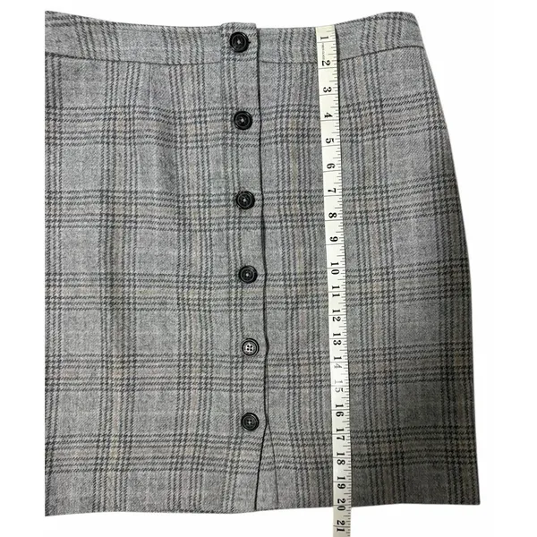 Brooks Brothers‎ 346 Gray Plaid Skirt Front Button Women's Size 6 - Image 9