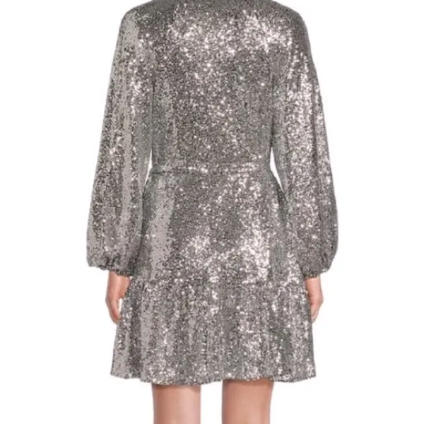 Alex Marie Shimmering Silver‎ sequin dress 10 - Image 5
