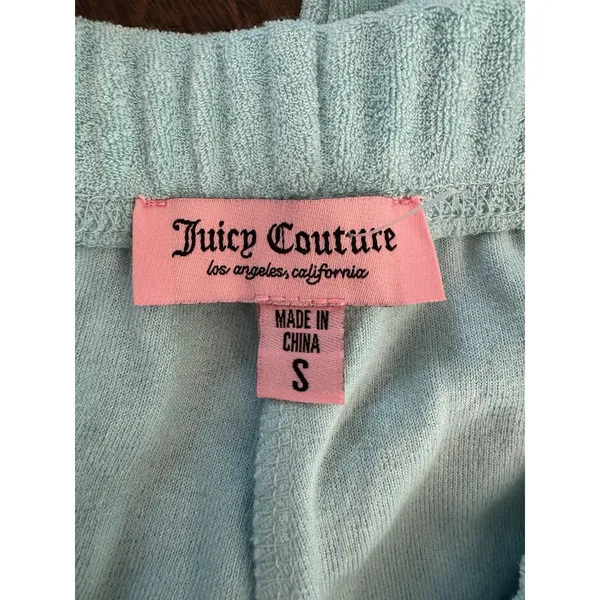 Juicy Couture Light Blue Terry Jogger Sweatpants Size Small Rhinestone Logo - Image 6