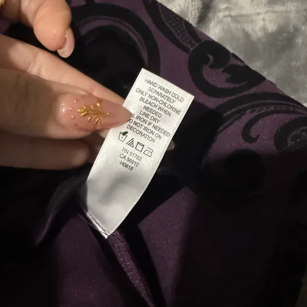 Maurices Damask Velvet Flocked High Low Dress XL Purple Cocktail Dark Romantic - Image 10