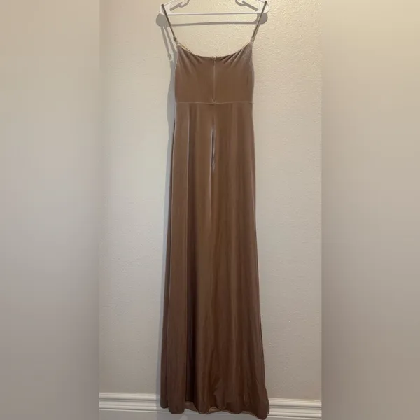 Revelry Skye‎ Velvet Champagne Cowl Neck Maxi Dress Size 2 - Image 8