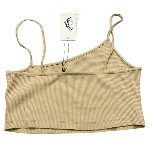 NA-kd Chic Beige Ribbed Crop Top - Image 3