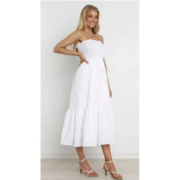 Petal And Pup Richmond Dress Strapless White Smocked Size 4 - Image 3