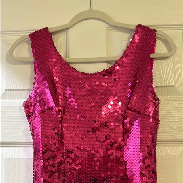 Pink Sequin Sleeveless Dress Size M - Image 2