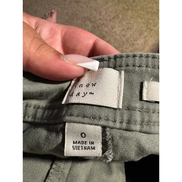 A New Day Womens High Rise Utility Pants Sage Green Tapered Ankle Chino Size 0 - Image 3