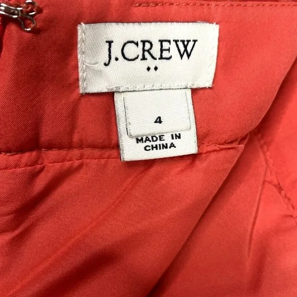 J.Crew Soft Velvet Mini Skirt Lined Lightweight Zip Up Back 4 Coral Orange Shade - Image 8