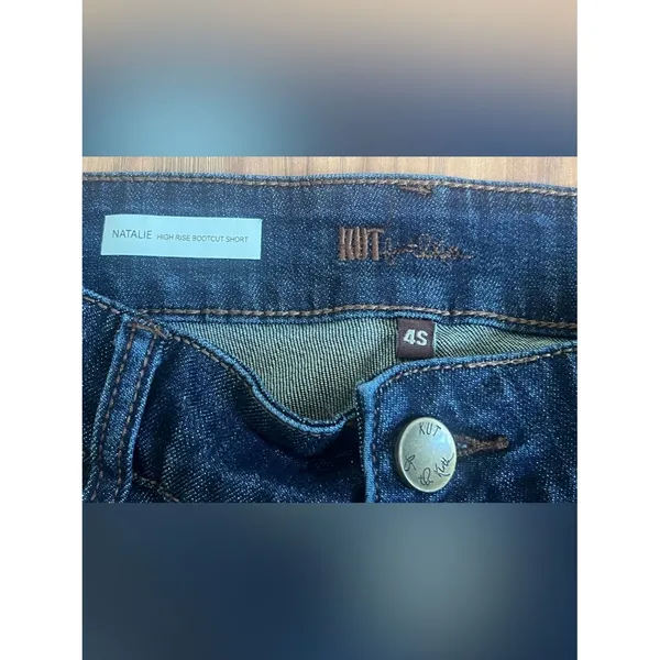 KUT from the Kloth Natalie High Rise Bootcut Jeans Blue Dark Wash Short Size 4 - Image 5