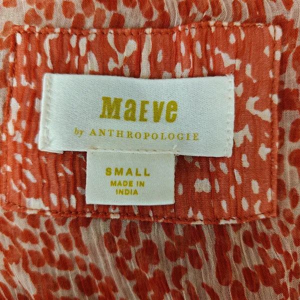Maeve Anthropologie Adrian Sheer Tunic Dress‎ in dark orange. Size S. - Image 7