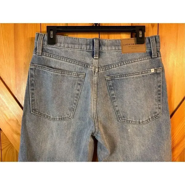 Lucky brand relaxed taper jeans Size 4/27 raw hem side design (4668) - Image 6