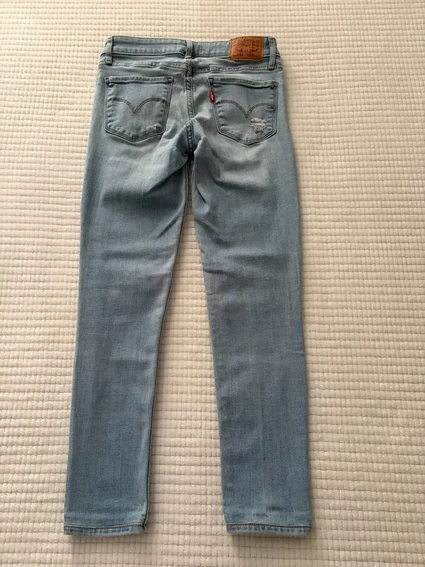 Levi's Light Blue Distressed Skinny Jeans Size 24 - Image 3