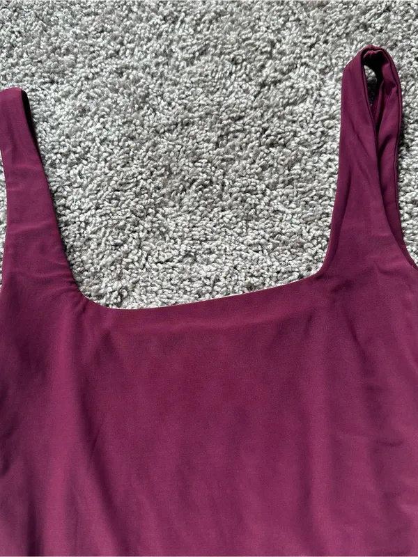 Plum Scoop Neck Bodysuit Purple - Image 3