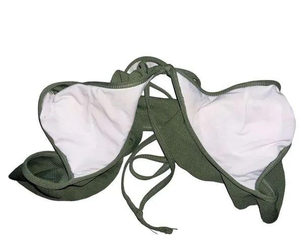 Zaful Army Green Ribbed Ruffle Bikini Set - Image 7