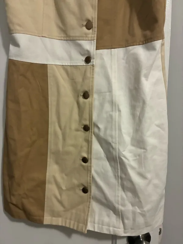 Mixed neutral brown mini dress - Image 3