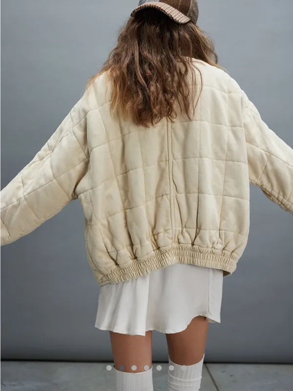 Free People Dolman Quilted Jacket- Vanilla Crème - Image 2