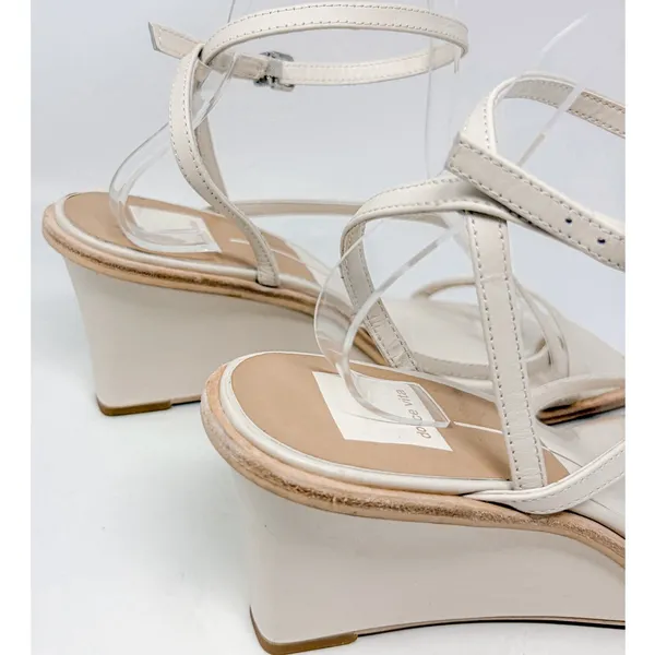 Dolce Vita Gemini Ivory Leather Strappy Wedge Heel Sandals NEW Size 10 MSRP $130 - Image 6