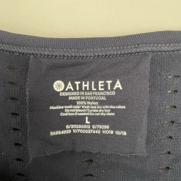 Athleta Size L Navy Blue Foothill Seamless Long Sleeve Shirt Athletic Workout - Image 3