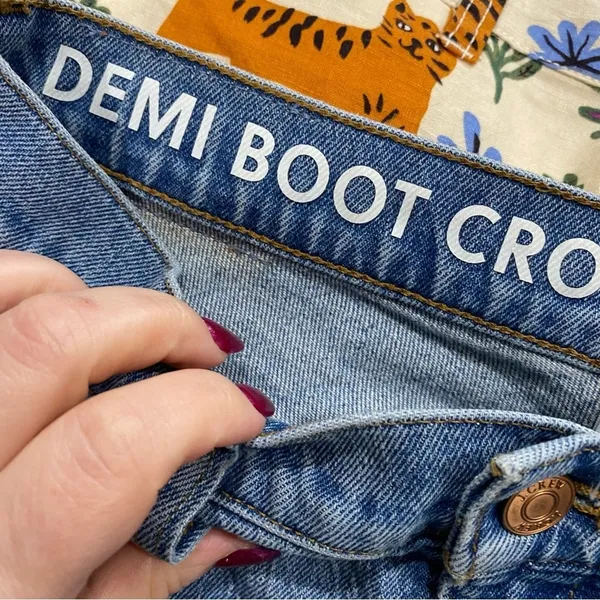 J.Crew Tall 25T Distressed Demi-Boot Crop Jeans Lyocell Stretch‎ BH773 - Image 8