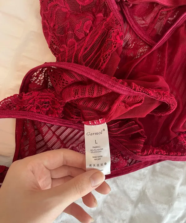 STUNNING LACE BODYSUIT Red Size L - Image 10