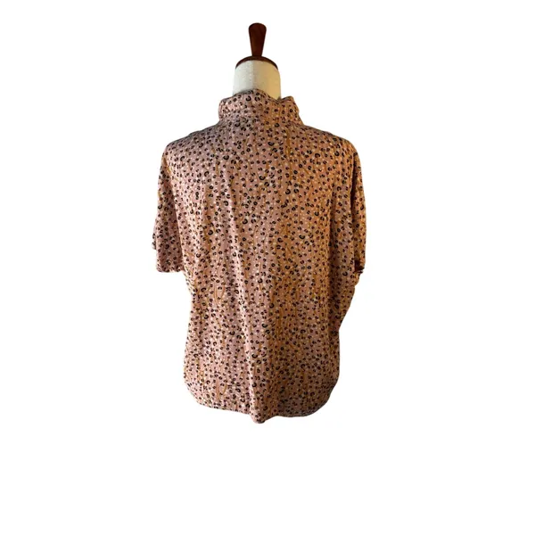 Daytrip Pink Leopard Print Short-Sleeve Button Down Top - Image 3