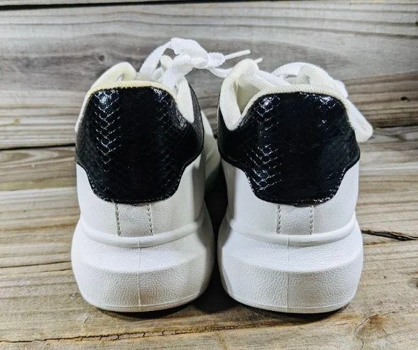 She & In women's sneakers white black trim size 40 {9} - Image 5