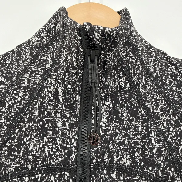 Lululemon Define Jacket 6 Rush Jacquard Black White Space Dye Full Zip Thumbhole - Image 3