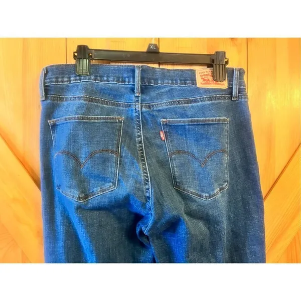Levi's Slimming Boot Jeans Size 32 Womens Dark Wash Blue Denim (3412) - Image 4
