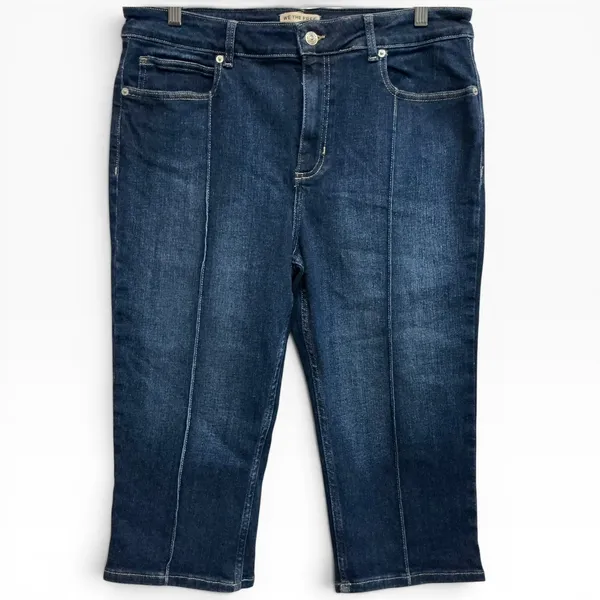 We The Free Current Free People Dusk to Dawn Mid Rise Blue Capri Jeans Stretchy 33 XL - Image 4