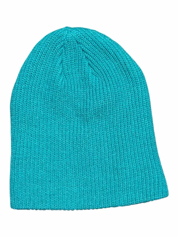 Burton Teal Turquoise Ribbed Knit Beanie One Size Slouch Snowboard Winter Hat - Image 4