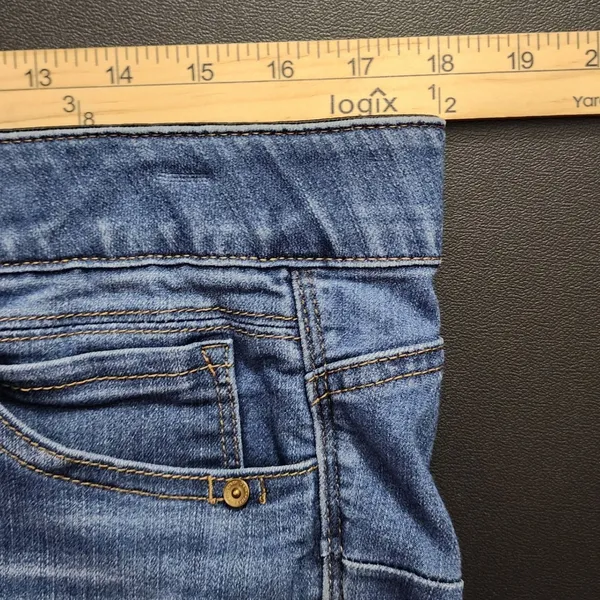 Democracy Womens Ab solution‎ Blue Denim Wash Stretch Slimming Skinny Jeans 14 - Image 7