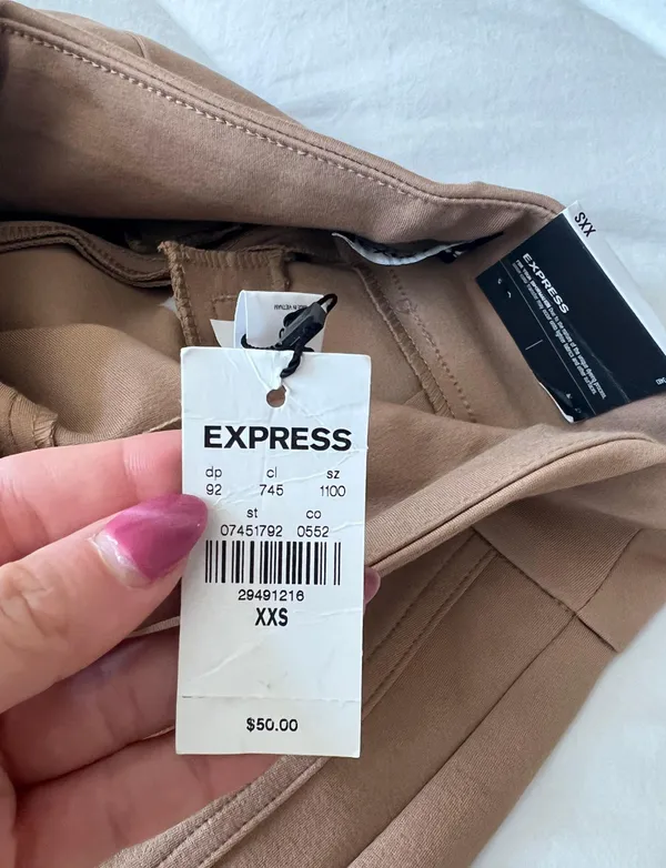 Express Tan Skinny Ankle High Rise Pants - Image 9
