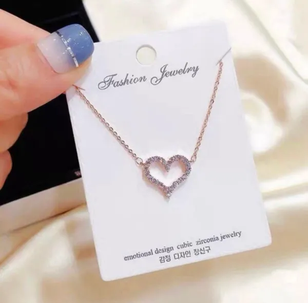 14K Rose Gold Plated Love Heart Pendant Necklace for Women - Image 3