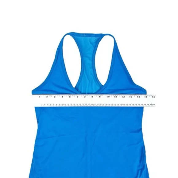 Lululemon Wild And Free Tank Top Bright Shocking Blue Mesh Back‎ Size 6 - Image 7