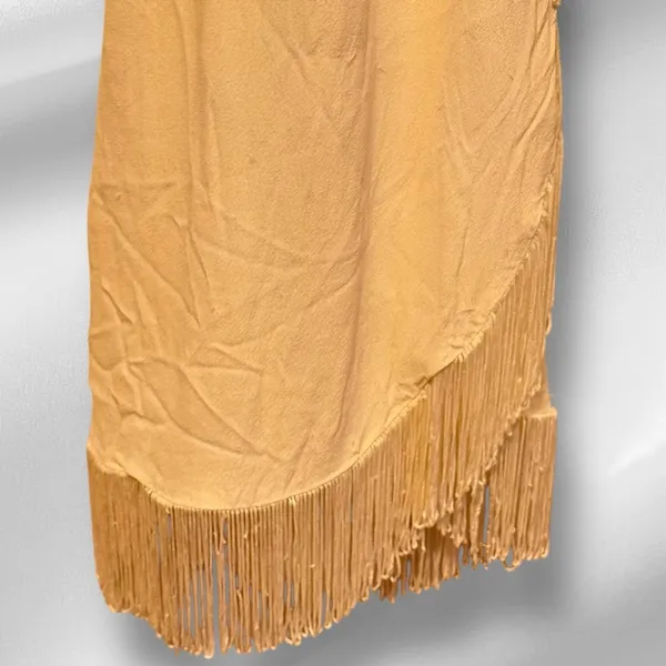 Lovers & Friends Elegant Wrap Cream‎ Mini Dress with Fringe - Image 3