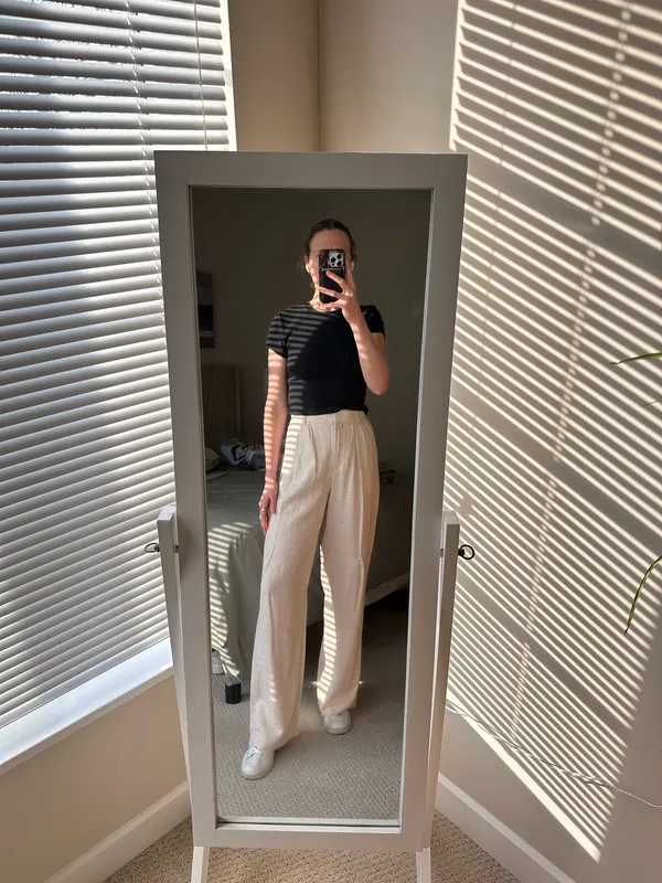 Abercrombie Sloane Linen Blend Tailored Wide Leg Pant - Image 14