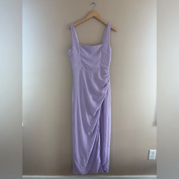 Lulus Glamorous Disposition Lavender Ruched Maxi Dress Size XS Bridesmaid Formal - Image 3