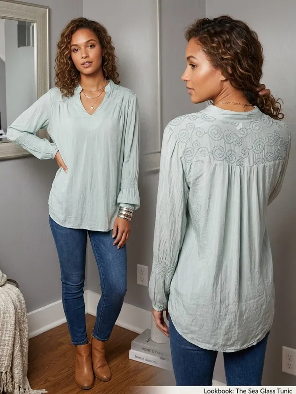 Trinity Silk Blend Embroidered Boho Peasant Coquette Lightweight Top Medium - Image 2