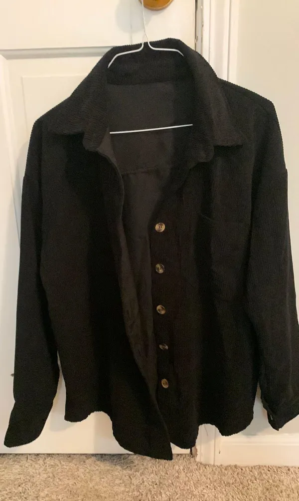 Amazon Black Corduroy Shirt Jacket  - Image 3