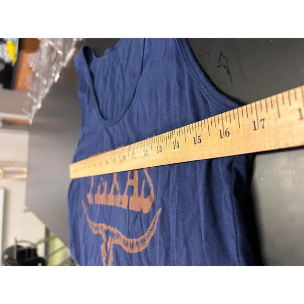 Texas Longhorn Graphic Tank Top Navy Blue Sleeveless Western Women's Est. Small - Image 2