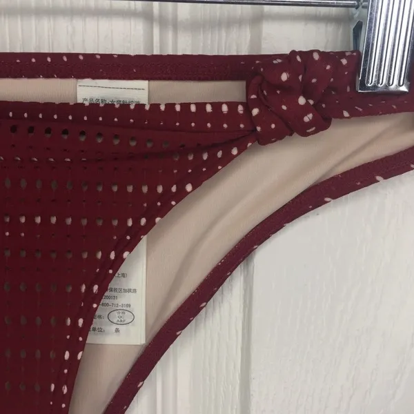 Abercrombie & Fitch Maroon Bikini Bottom Sz XS Summer Beach - Image 3