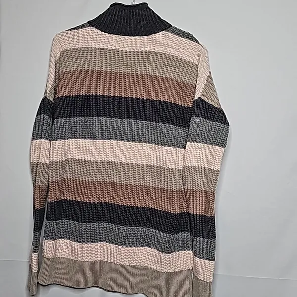 Abercrombie & Fitch high neck striped fall knitted knit warm sweater sz Small - Image 6