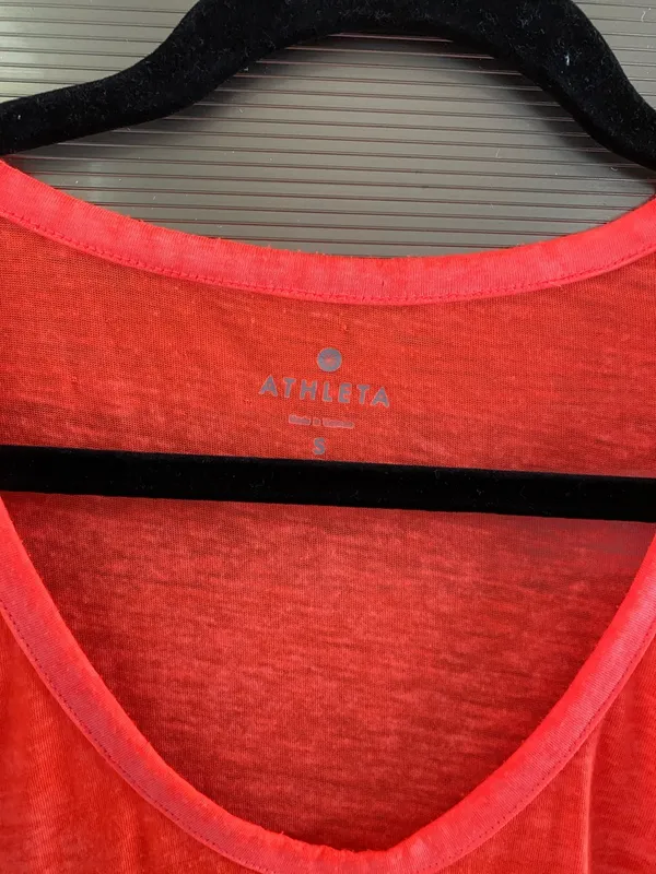 Athleta Neon Coral Short Sleeve V-Neck Tee - Image 3