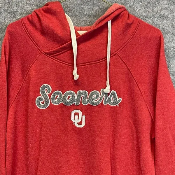 CAPTIVATING APPAREL OU Hoodie Sweatshirt Womens XL Red Pullover Oklahoma Sooners - Image 2