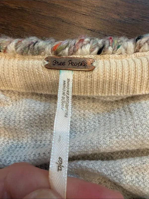 Free People Oversized Sweater Knit Wool Alpaca Cardigan Lined Small - C65-025 - Image 3