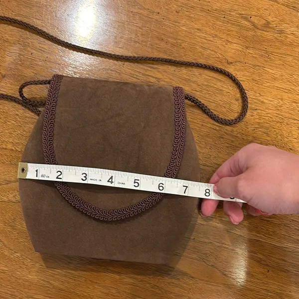 Vintage Brown Suede Mini Shoulder Bag - Image 7