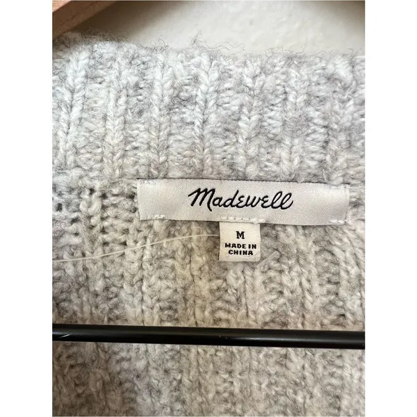 Madewell Ribbed Cotton-Blend Sweater Hthr Dusk Grey Marl Size Medium Heather - Image 7