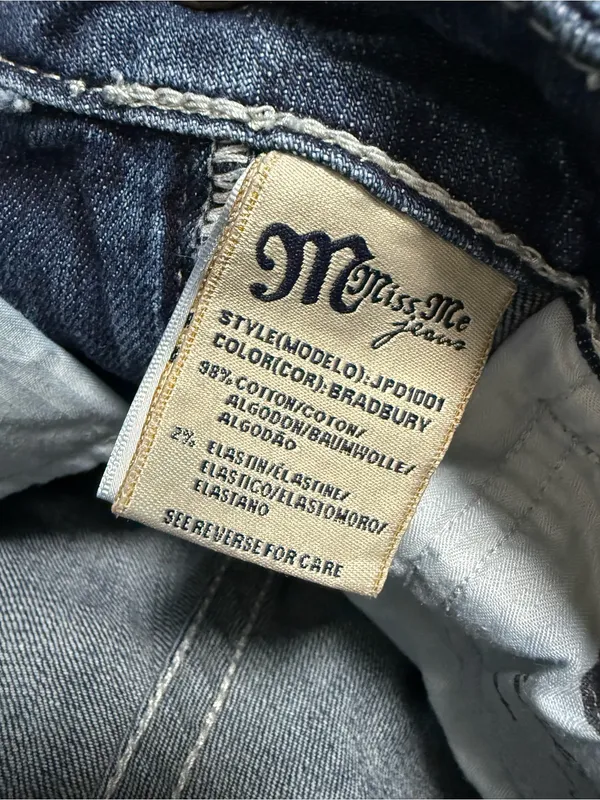 Miss Me Dark Blue Bootcut Jeans with Flap Back Pockets - Image 4