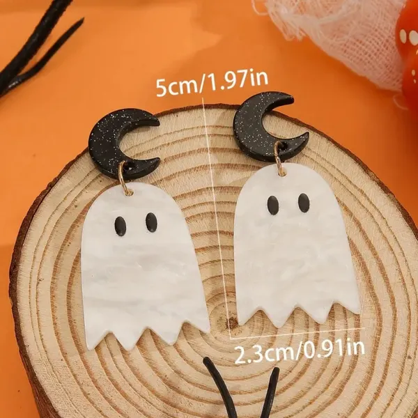 Boutique BLACK MOON GHOST  acrylic earrings - Image 4
