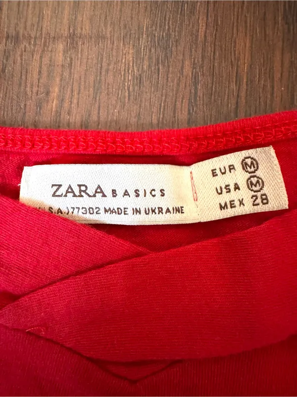 ZARA red cotton tank top, size M - Image 3